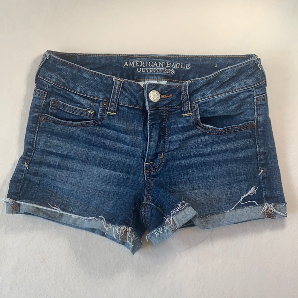 American eagle super stretch shortie Jean shorts